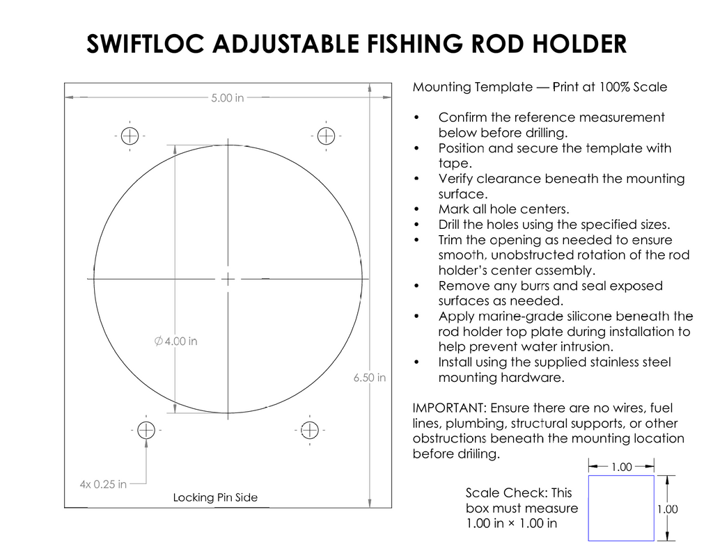 SwiftLoc Adjustable Fishing Rod Holder